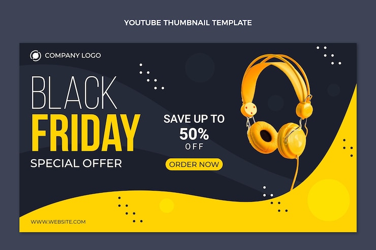 Vector Gratis flat black friday youtube thumbnail