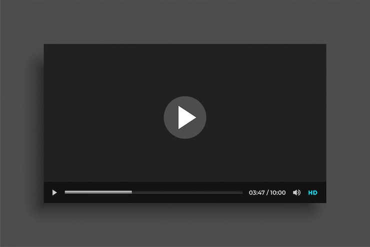 Vector Gratis flat black video media player web template