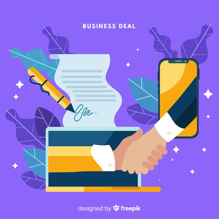 Vector Gratis flat business deal concept