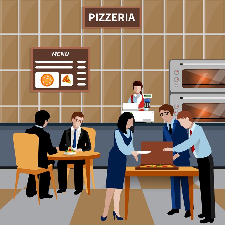 Vector Gratis flat business lunch people composition