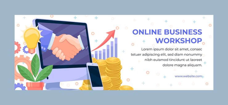 Vector Gratis flat business workshop social media cover template