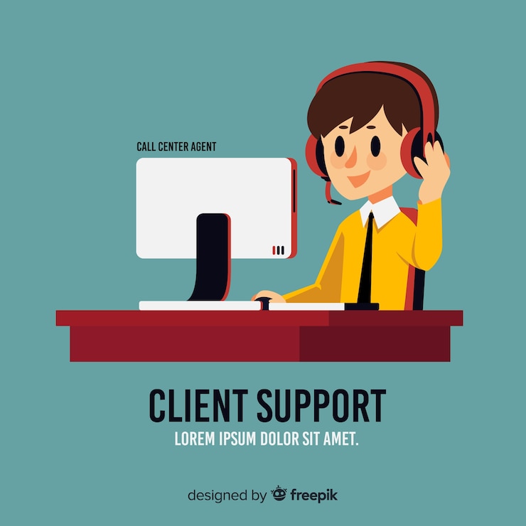 Vector Gratis flat call center agent concept