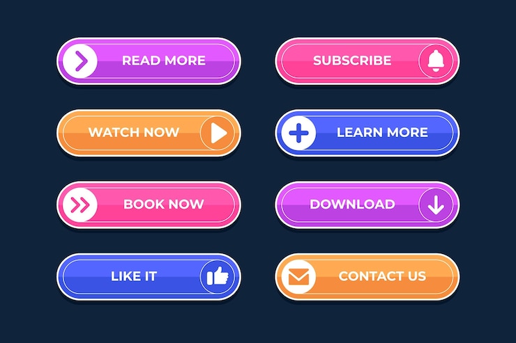 Vector Gratis flat call to action button collection