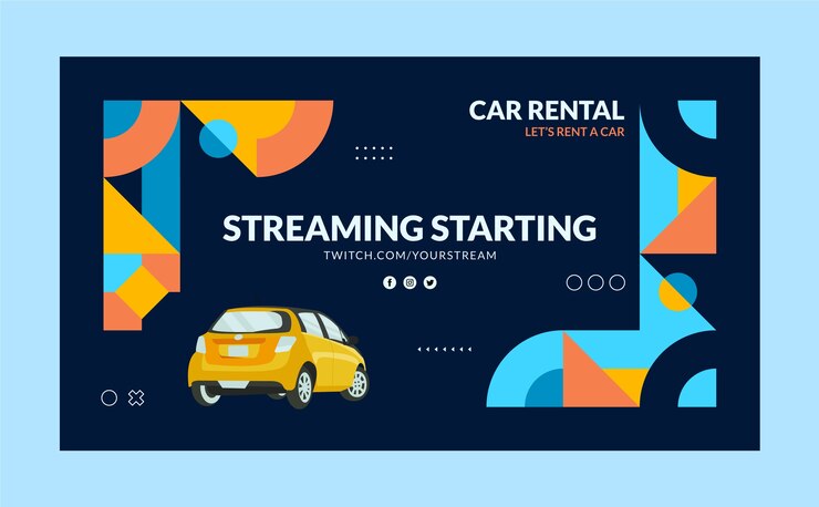 Vector Gratis flat car rental twitch background