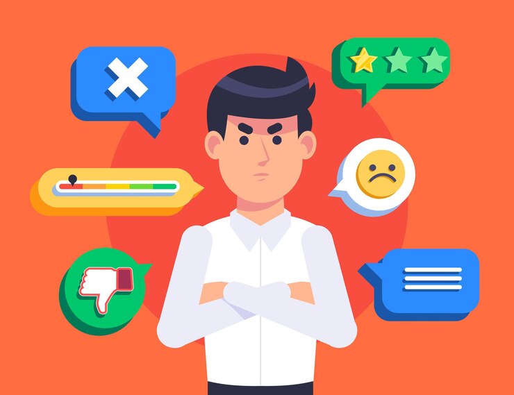 Vector Gratis flat complain concept illustration