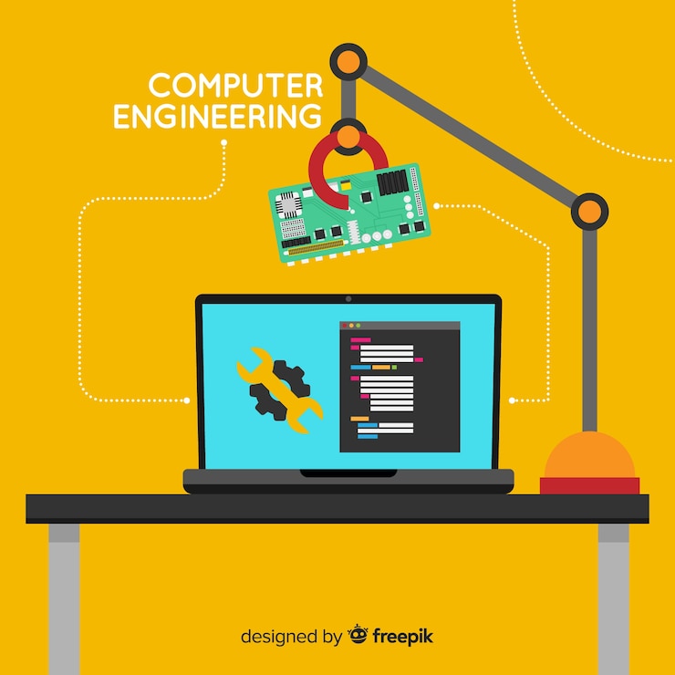 Vector Gratis flat computer engineering concept