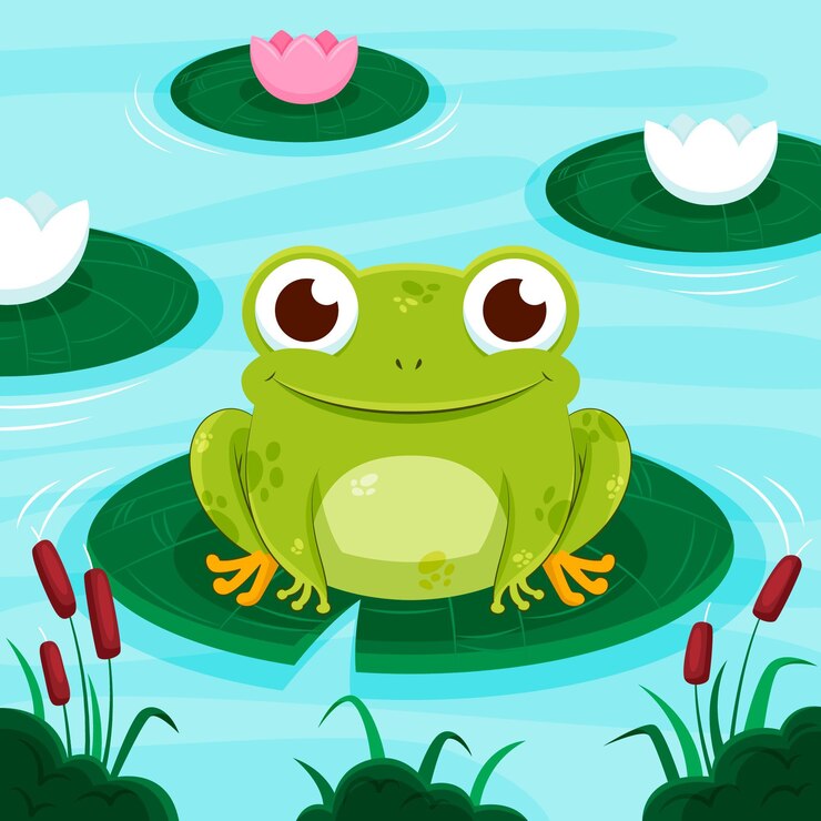 Vector Gratis flat cute frog illustration