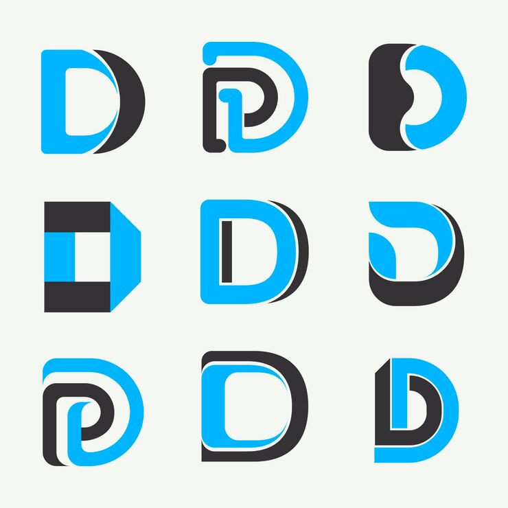 Vector Gratis flat d logo templates collection