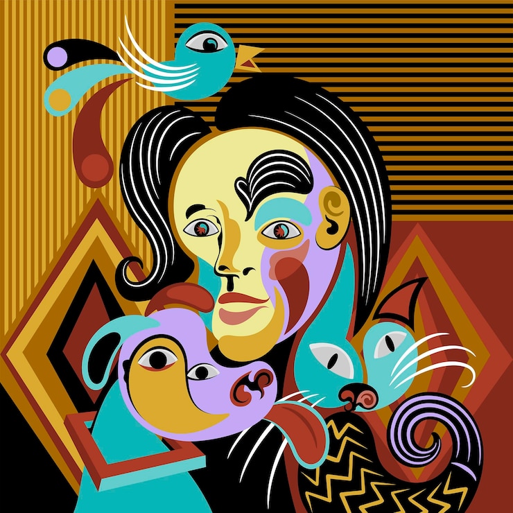 Vector Gratis flat design abstract portrait in art style