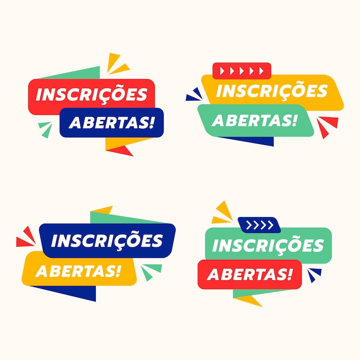 Vector Gratis flat design admission open labels