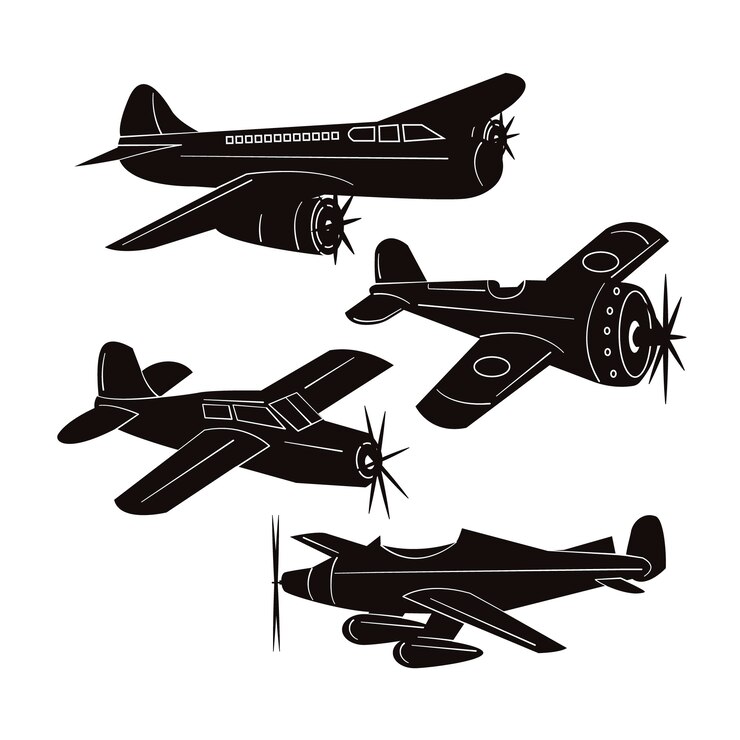 Vector Gratis flat  design airplane silhouette illustration