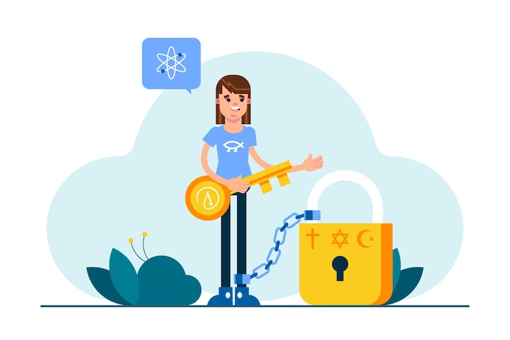 Vector Gratis flat design atheism illustration