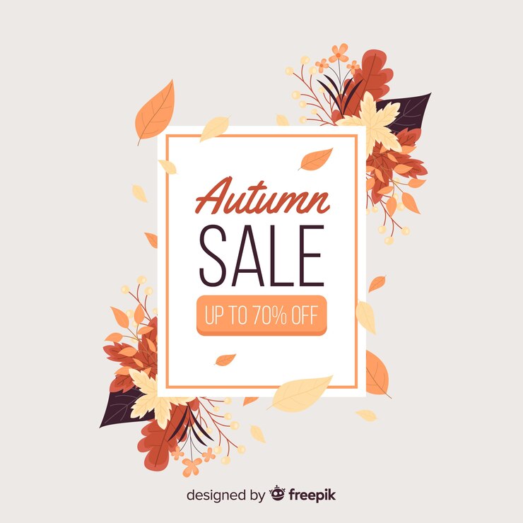 Vector Gratis flat design autumn sale banner