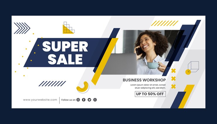 Vector Gratis flat design business workshop sale banner template
