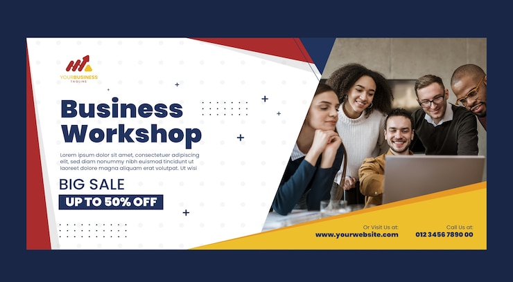 Vector Gratis flat design business workshop sale banner