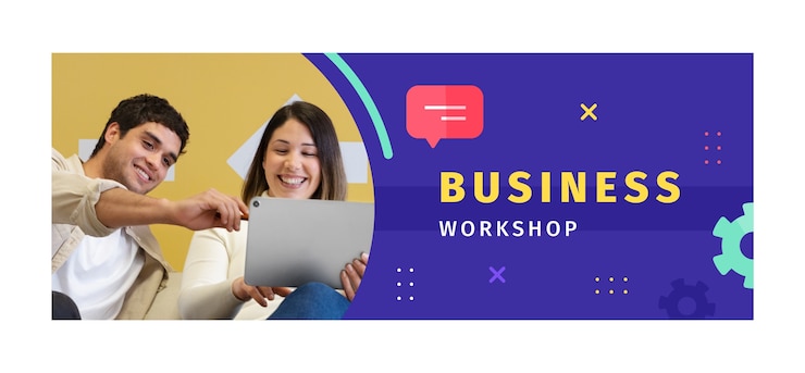 Vector Gratis flat design business workshop template design