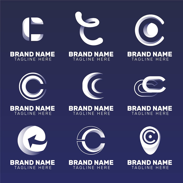 Vector Gratis flat design c logo template collection