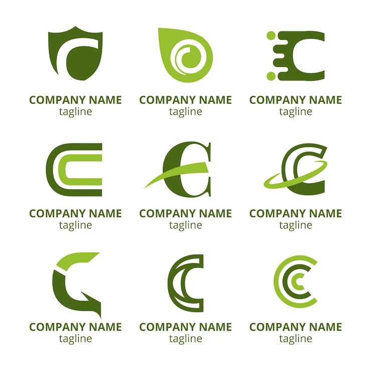 Vector Gratis flat design c logo template collection