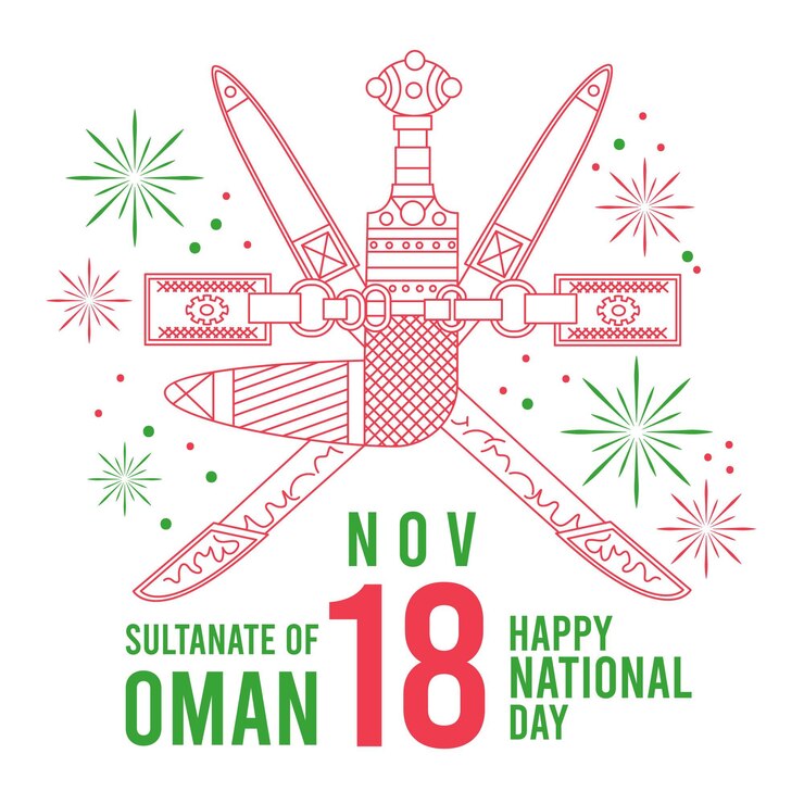 Vector Gratis flat design celebrating day of oman