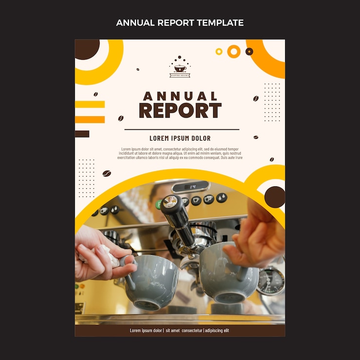 Vector Gratis flat design coffee shop annual report