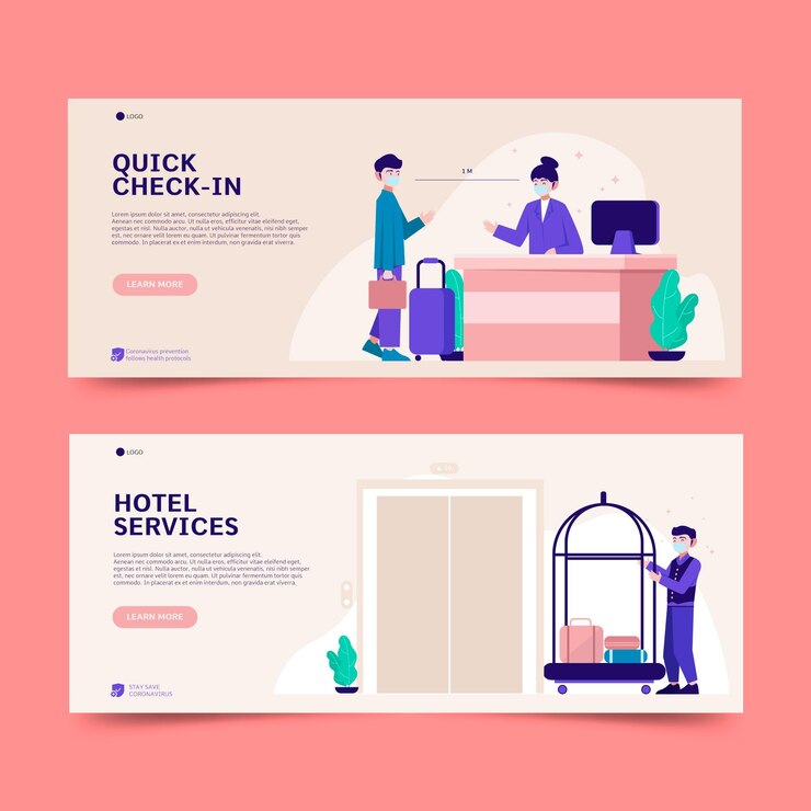 Vector Gratis flat design creative hotel banner