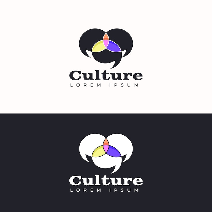 Vector Gratis flat design culture logo with tagline
