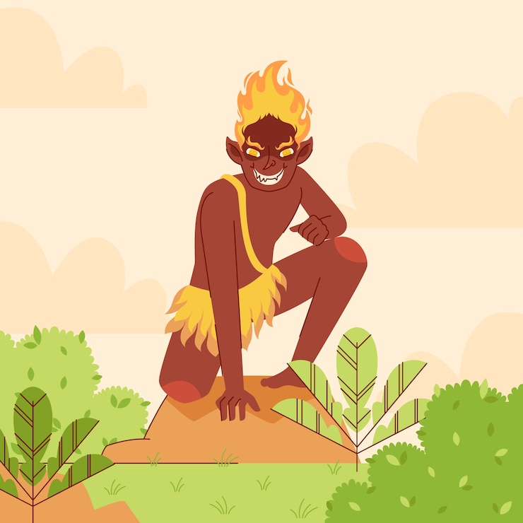Vector Gratis flat design curupira illustration