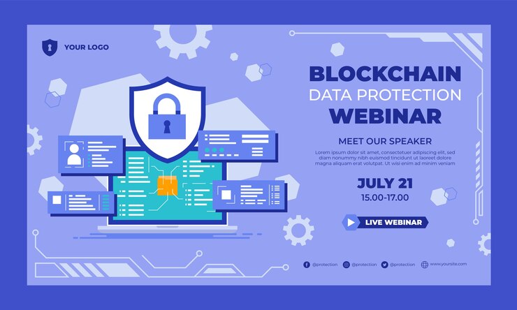 Vector Gratis flat design data privacy webinar template