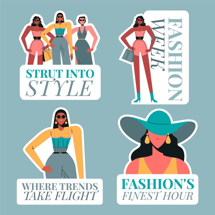 Vector Gratis flat design fashion week  labels template