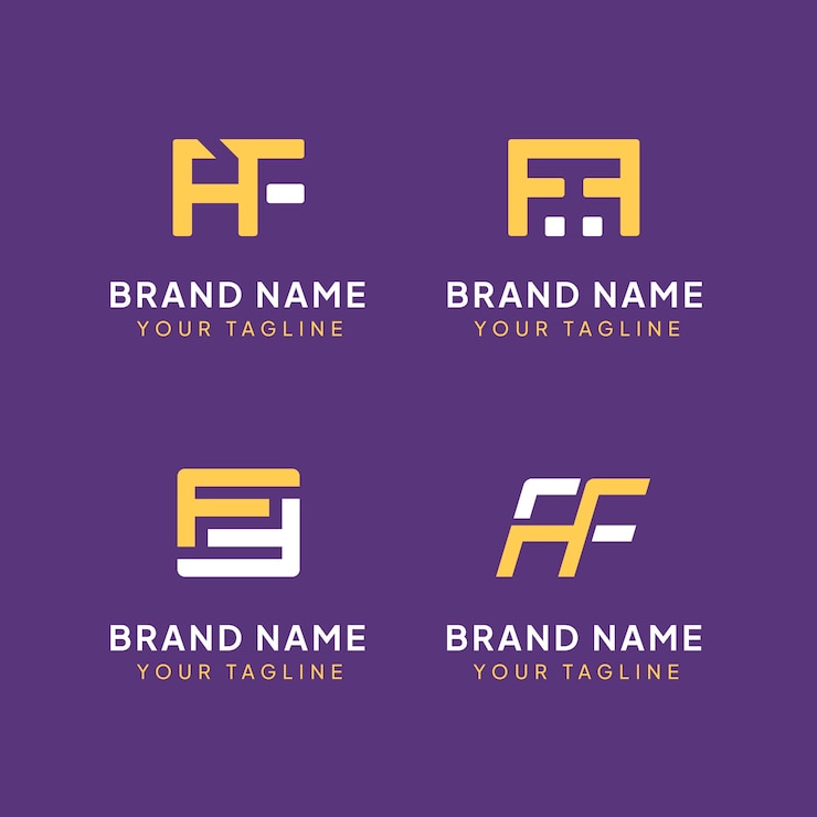 Vector Gratis flat design ff monogram template
