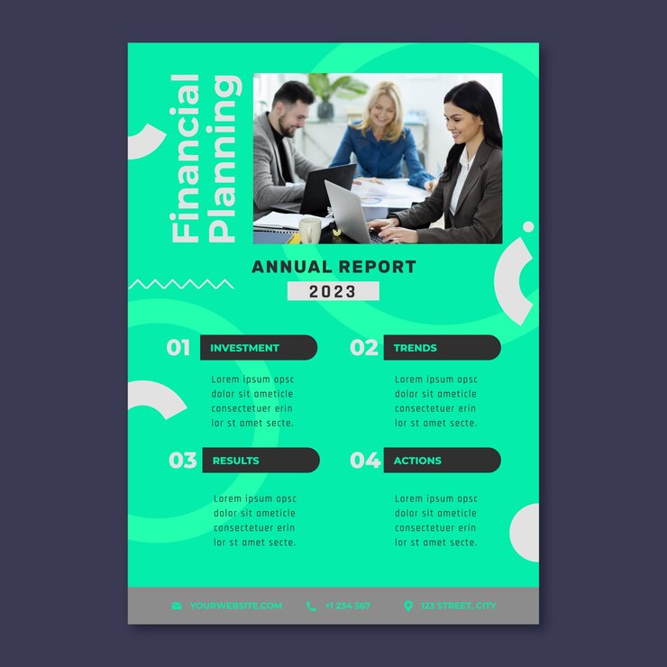 Vector Gratis flat design finances concept annual report