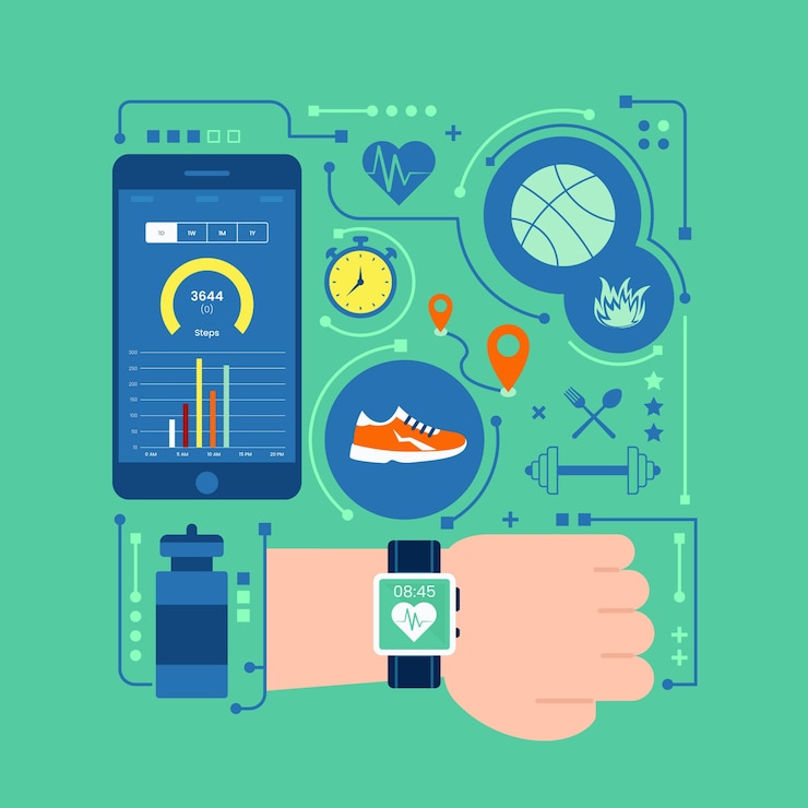Vector Gratis flat design fitness trackers