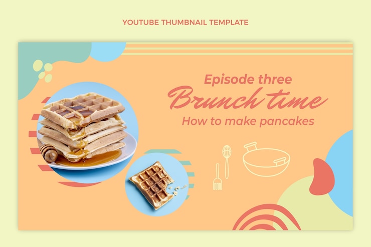 Vector Gratis flat design food youtube thumbnail