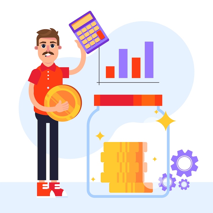 Vector Gratis flat design frugality illustration