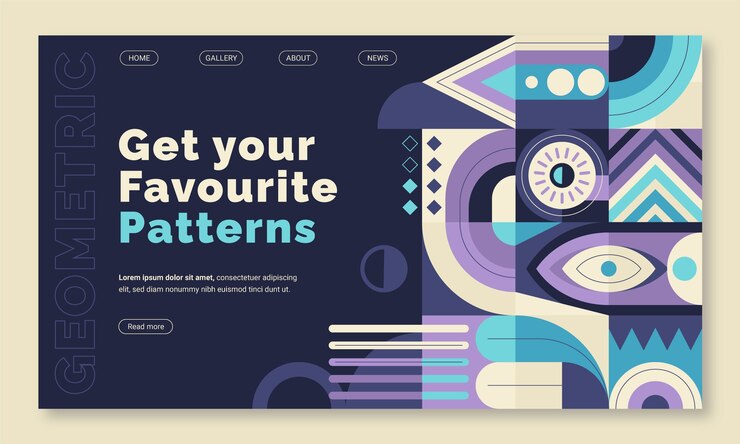 Vector Gratis flat design geometric pattern landing page