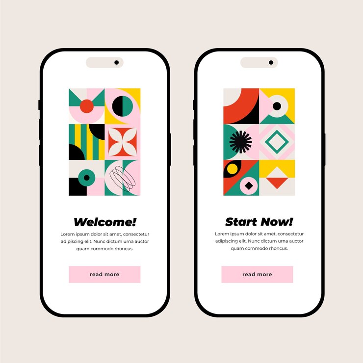 Vector Gratis flat design geometric pattern mobile design