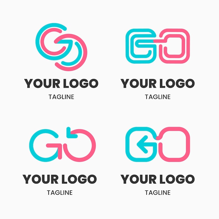 Vector Gratis flat design go logo template