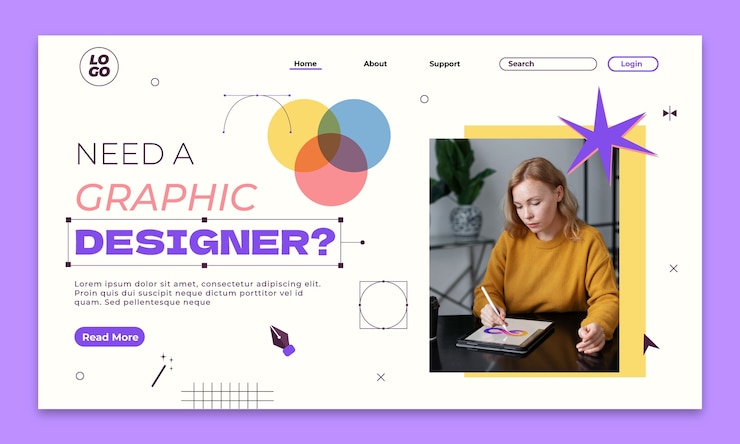 Vector Gratis flat design graphic designer  landing page