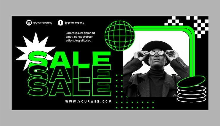 Vector Gratis flat design grid horizontal banner template
