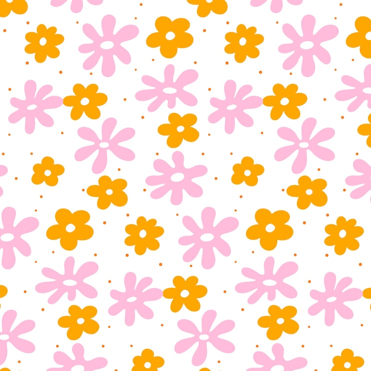 Vector Gratis flat design groovy flower pattern