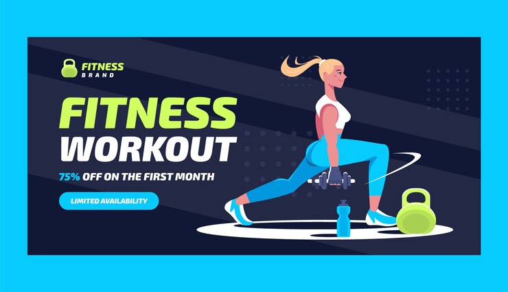 Vector Gratis flat design gym fitness template