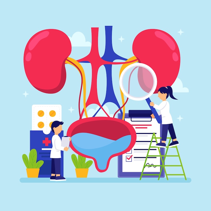 Vector Gratis flat design health renal system illustration