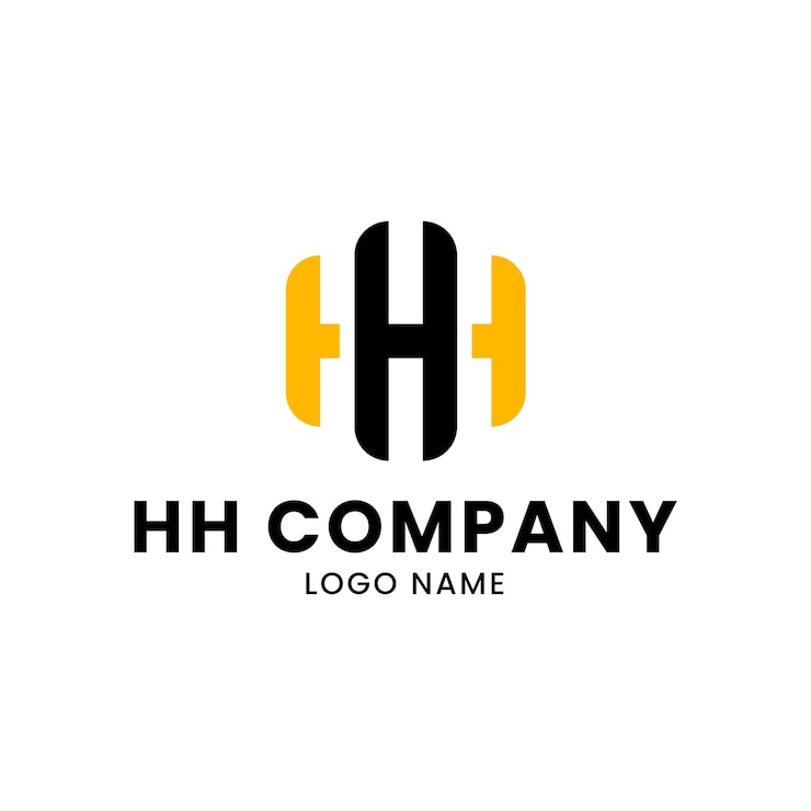 Vector Gratis flat design hh monogram logo template