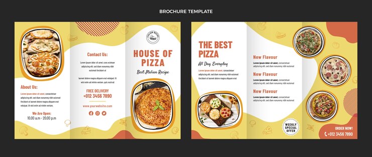 Vector Gratis flat design italian food brochure template