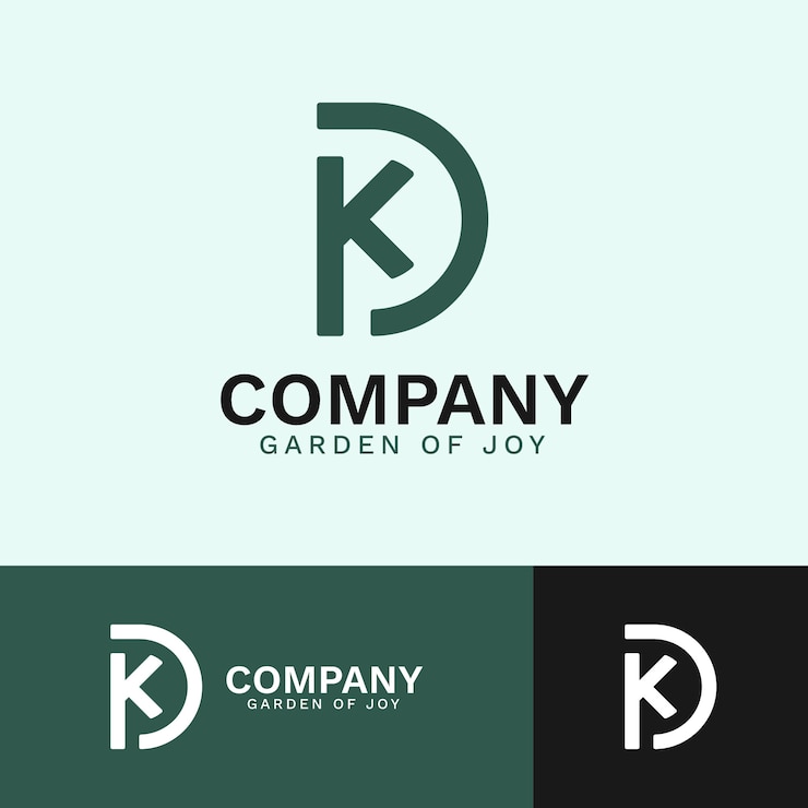 Vector Gratis flat design kd monogram logo