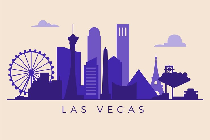 Vector Gratis flat design las vegas skyline silhouette