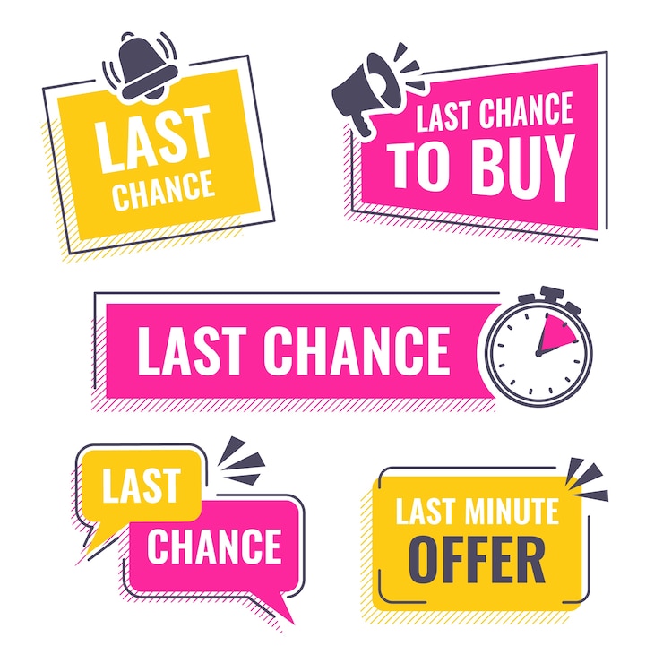 Vector Gratis flat design last chance label collection