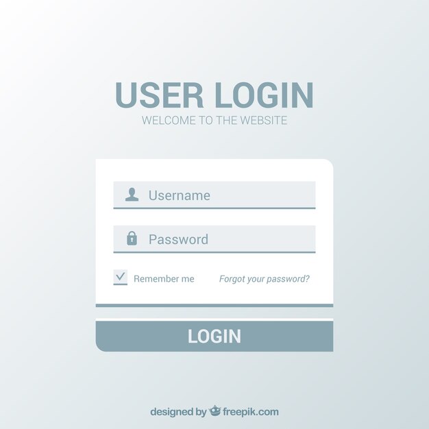 Flat design login form