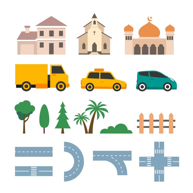 Vector Gratis flat design map collection set