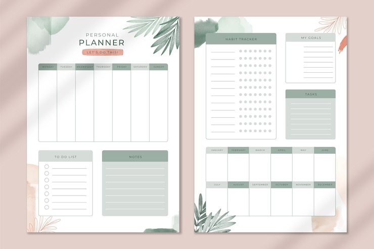 Vector Gratis flat design meal planner design